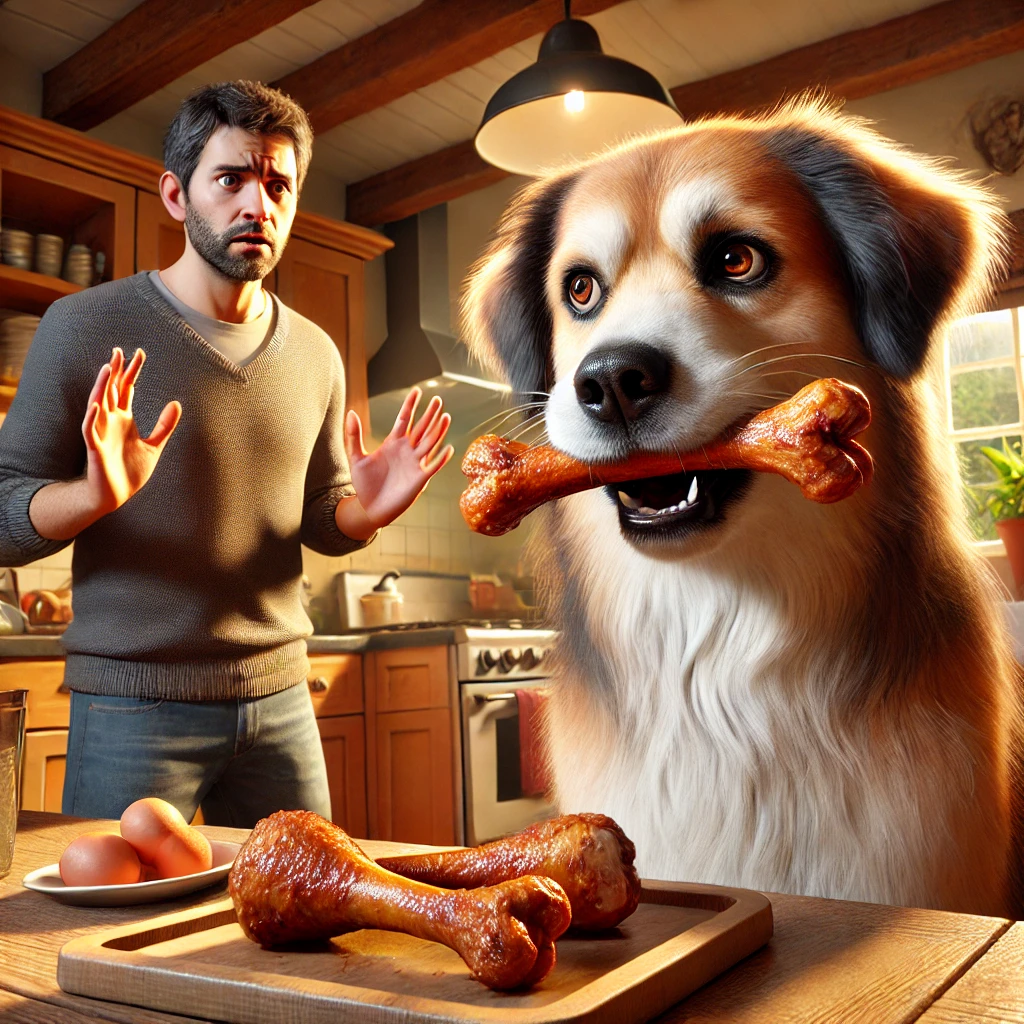 your dog eats a chicken bone